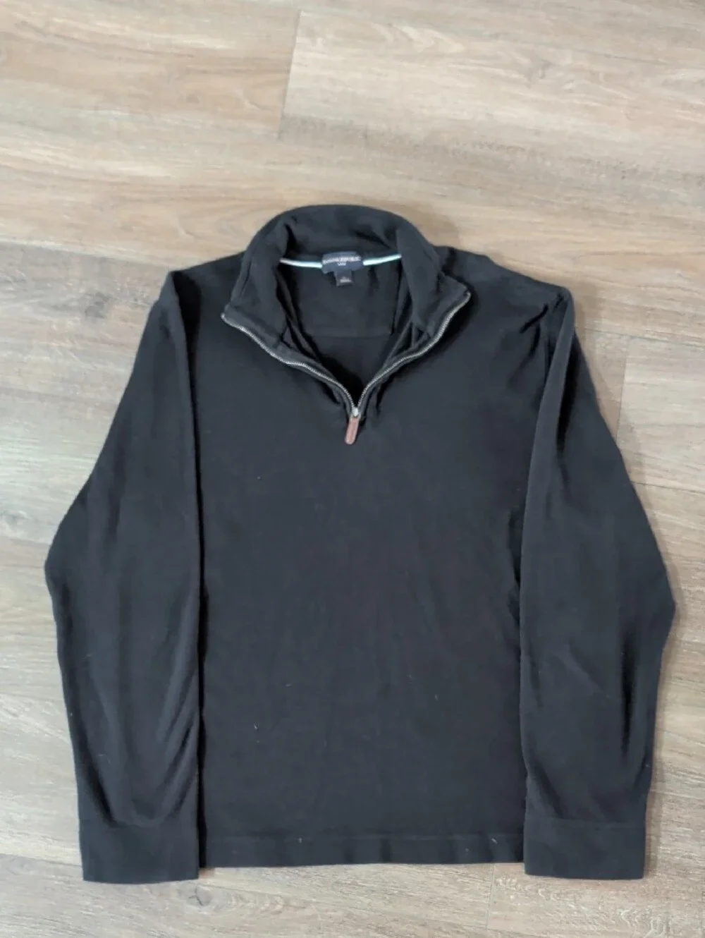 Banana Republic Men's Black Quarter-Zip Knit Pullover